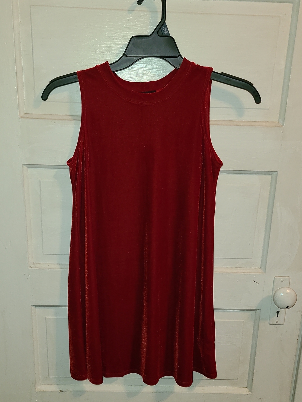 Amy Byer Sleeveless Velvet Shift Dress - Burgundy Red
